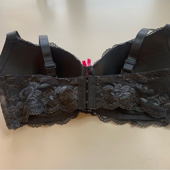 Sofra Black and Pink Lace Bra - Picture 2 of 4